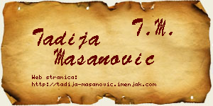 Tadija Mašanović vizit kartica